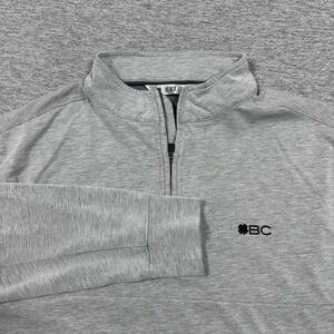 Black Clover Golf Pullover Mens Size Medium Gray 1/4 Zip Long Sleeve Outdoor